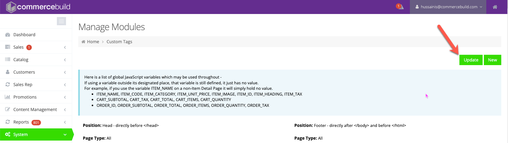 Adding link to the User Account sidebar menu using JavaScript - 03